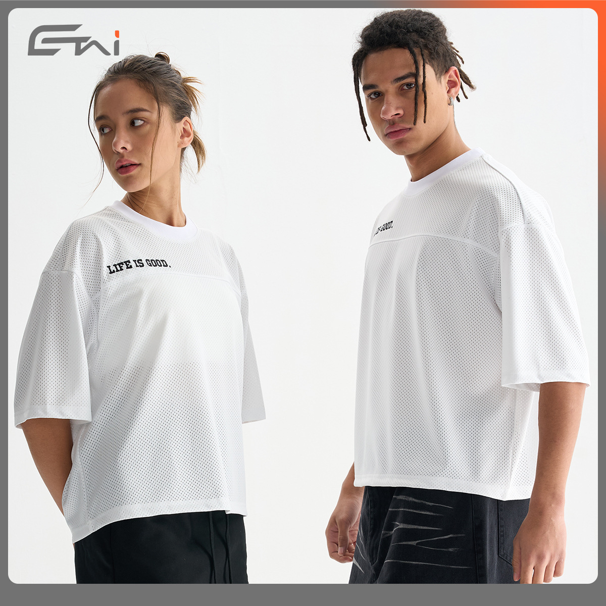 ETAI Hombre| Verano nuevo corto y ancho tipo malla de manga corta hombre de alta calidad universal transpirable pesada camiseta de cuello redondo image 4
