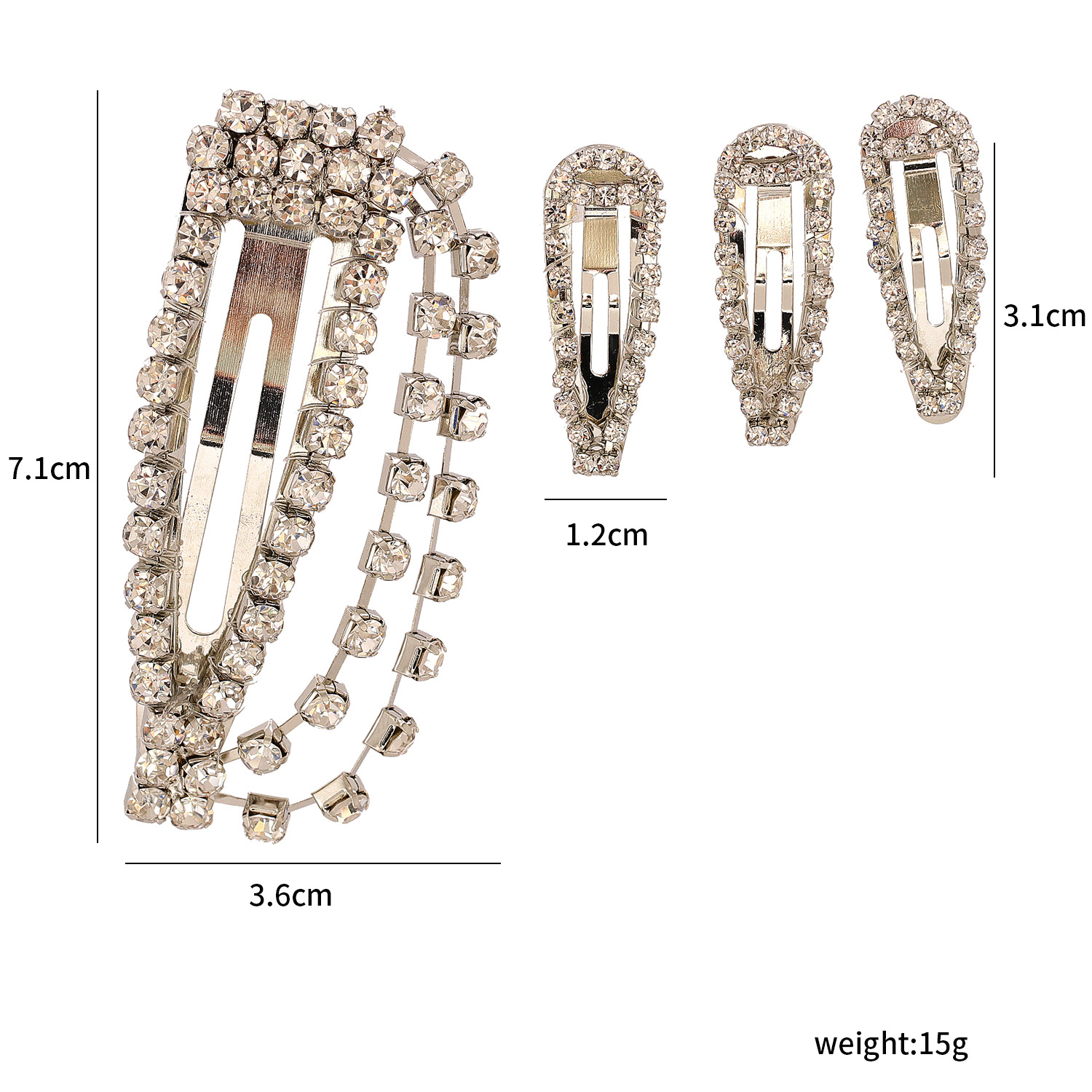 Fashion Diamond Hairpin Three-piece Set display picture 1