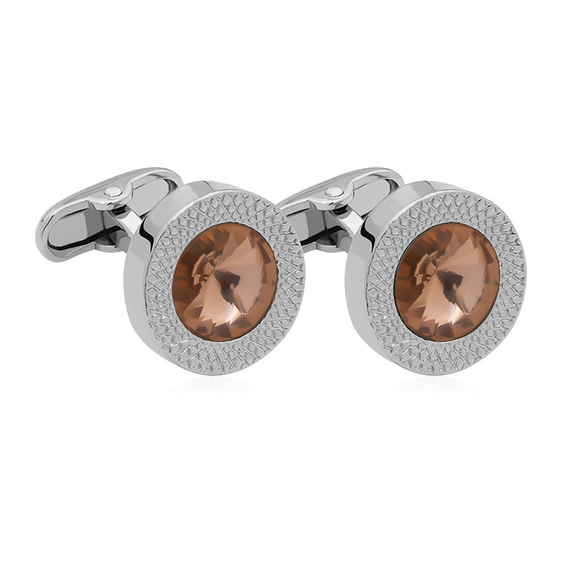 Nouveaux Boutons De Manchette Sertis De Pierres Précieuses Mode Française Boutons De Chemise En Métal Pour Hommes Accessoires Vestimentaires display picture 4