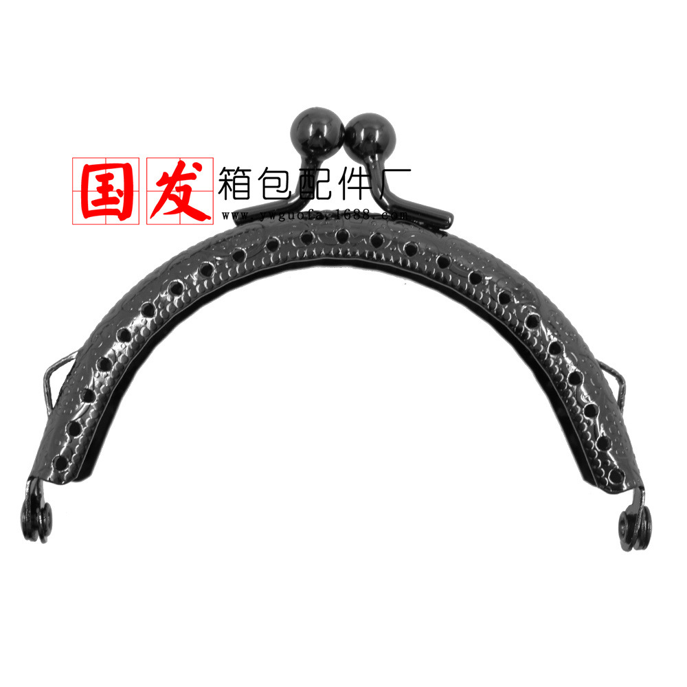 Precio especial: orejas de 8.5CM semicircular máquina de relieve de cabeza oro al por mayor 6 colores opcionales monedero bisagra de bolso