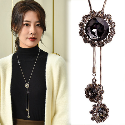 sweater chain Korean Edition Accessories Necklace Japan and South Korea Snowflake sweater chain have more cash than can be accounted for Autumn and winter Versatile ornament tassels Pendant