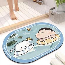 卡通浴室防滑硅藻泥地垫家用吸水速干地垫卫生间门口脚垫一件代发