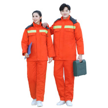 冬季工作服环卫棉袄上班防污去污保暖保洁棉服现货棉梭织反光套装