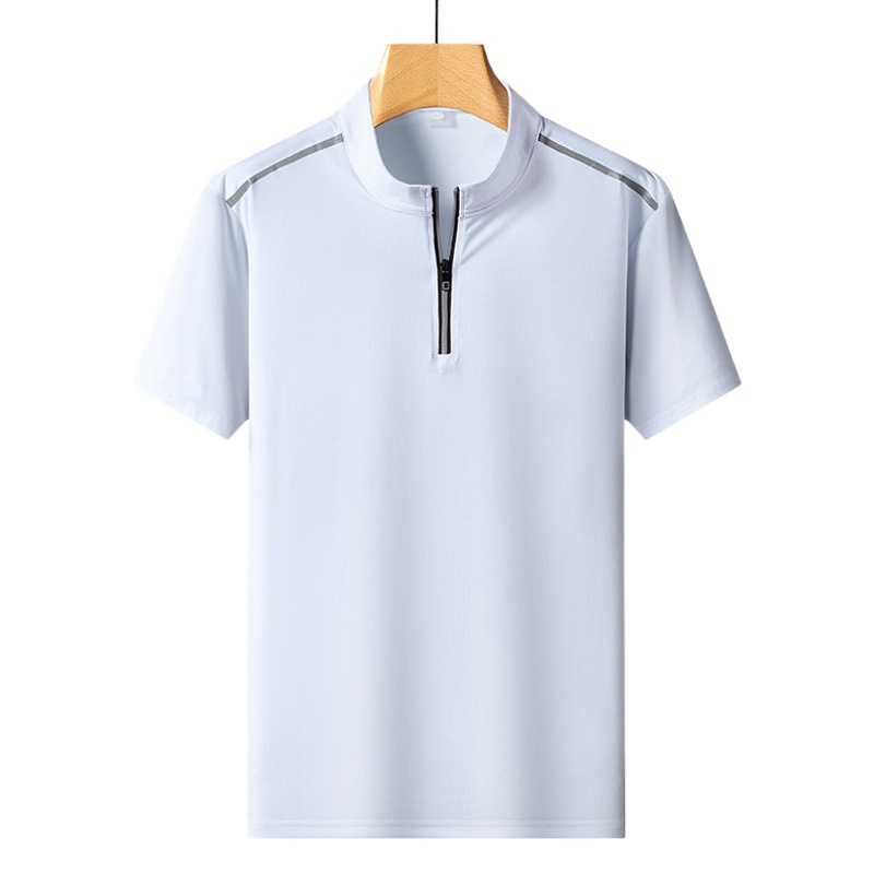 Golf Deportes Ocio Camiseta de manga corta Camiseta de los hombres de seda de hielo de verano T de secado rápido atascado camiseta media cardigan blusa