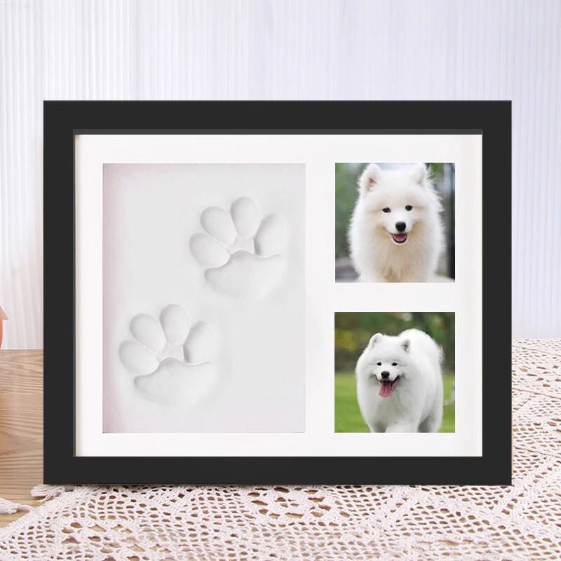 Cross-Border Pet Paw Print Frame, Cat and Dog Paw Print Ink Pad Photo Frame, Tabletop Birthday DIY Souvenir, Manufacturer Customization