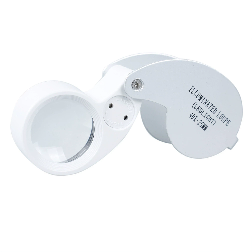Оптовая Продажа с фабрики 40X25 мм со светодиодной подсветкой увеличительное стекло HD детские игрушки складные идентификационные украшения MG21011