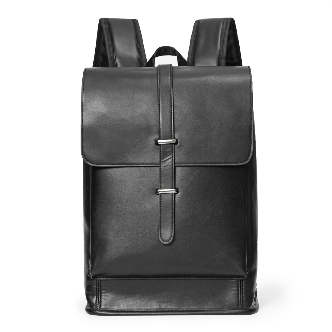 Black Oil Wax Leather Backpack 4