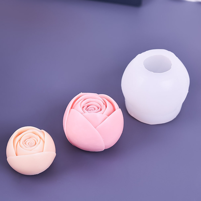 3D 立体スパイラルローズシリコンモールドアロマキャンドル石膏石鹸ムースケーキベーキングモールド|undefined