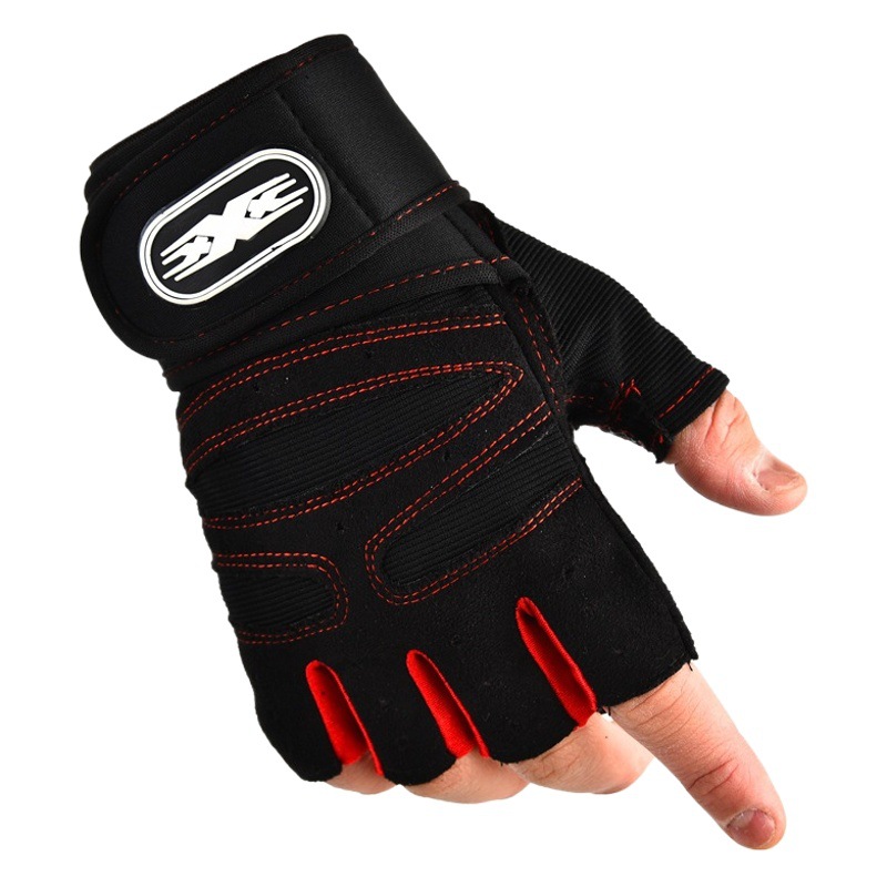 Summer Outdoor Fitness Wrist Guards, Shockproof, Non-Slip, Cycling and Climbing Half-Finger Gloves for Men, Cross-Border Breathable Bicycle Gloves