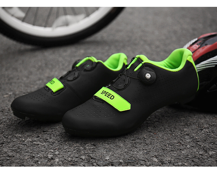 Heren fietsschoenen Fietsschoenen Ademende schoenplaatjes Compatibele indoor fietsschoenen_voghion.com