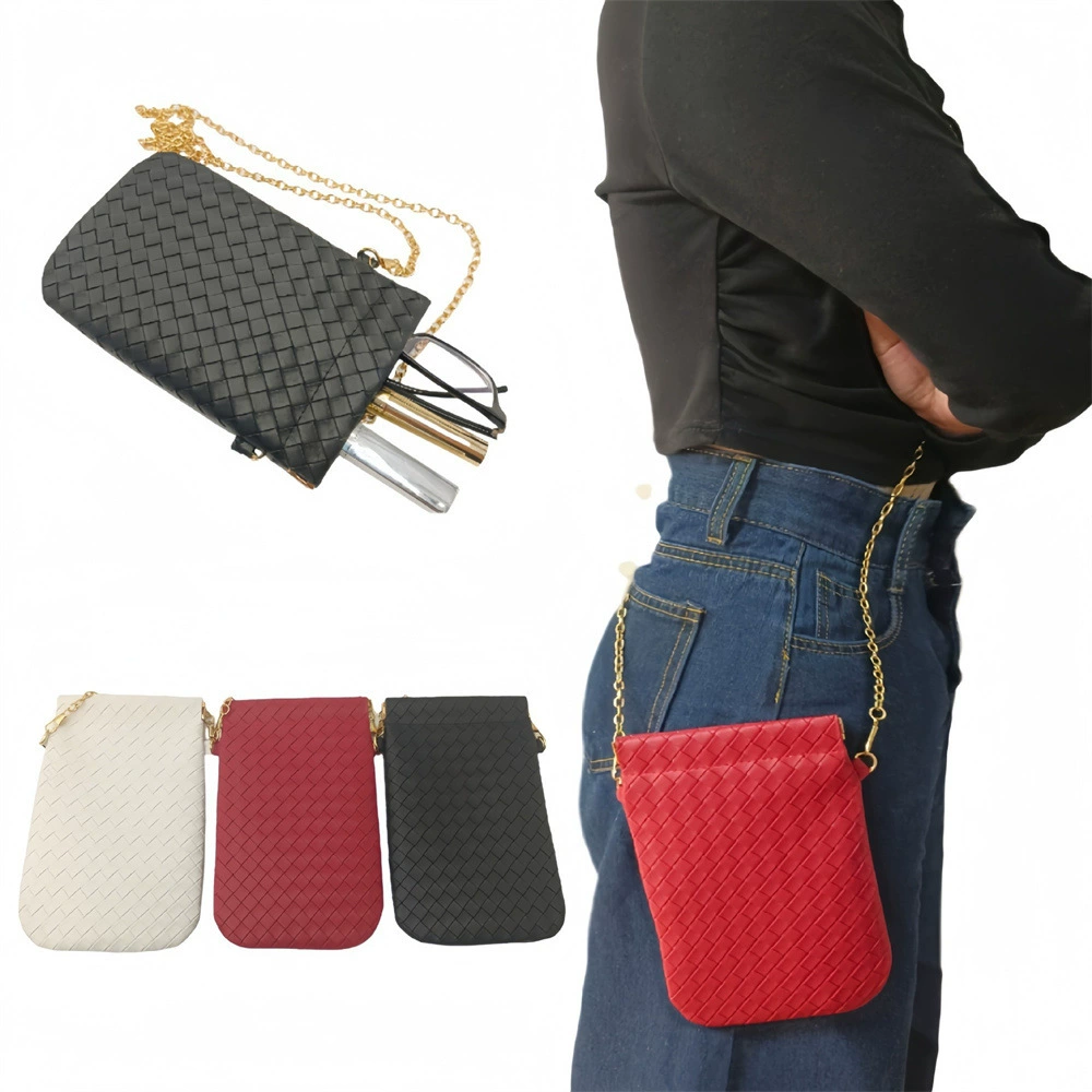 Модный новый мини-мобильный телефон сумка ручной тканой сумка простой тренд дикий ретро маленький на плече косая женская сумка