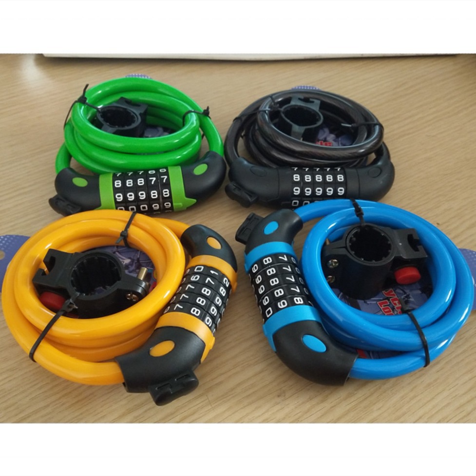 Candado de combinación de cinco dígitos para bicicleta 6005, candado de cable de acero para bicicletas y bicicletas de montaña, candado antirrobo, candado de alambre de acero, accesorios para candado de bicicleta