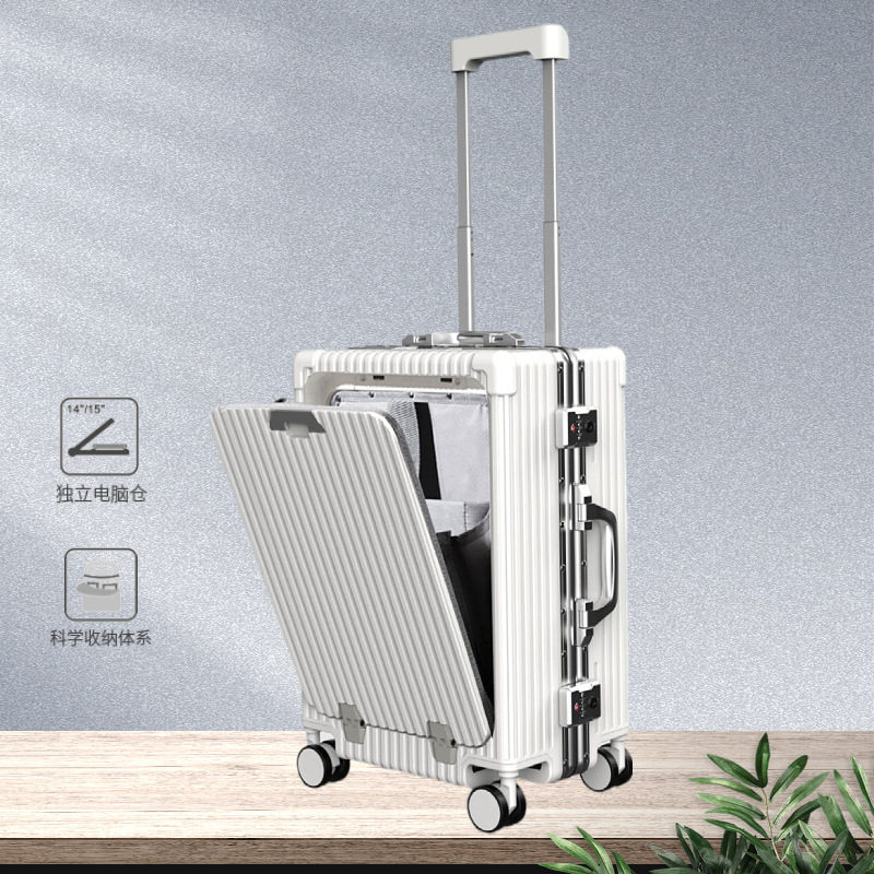 pc front opening luggage Women's suitcase 20-inch large capacity trolley case 24-inch aluminum alloy password box universal wheel pc front opening luggage Women's suitcase 20-inch large capacity trolley case 24-inch aluminum alloy password box universal wheel
