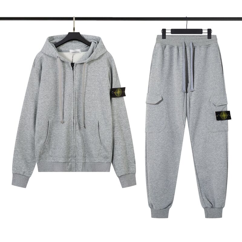 Cross-Border Stone Stone Four-Way Island Cardigan Sweatshirt Hoodie Zipper Jacket Casual Sweatpants Pants Suit Men Cross-Border Stone Stone Four-Way Island Cardigan Sweatshirt Hoodie Zipper Jacket Casual Sweatpants Pants Suit Men