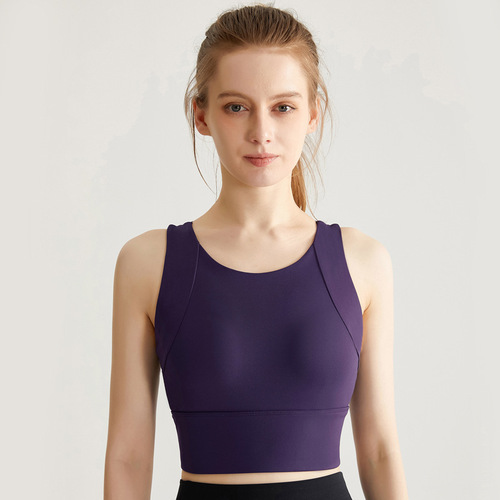 Sports Underwear One-Piece Fixed Cup Shockproof High-Strength Plus Size Casual Top for Jump Rope Running Fitness Yoga Bra