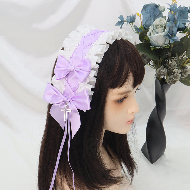 Adorable joyería para el cabello Lolita multicolor opcional cómic fiesta accesorios de moda arco tocado correa para el cabello