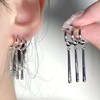 Small design earrings with tassels, fashionable silver needle, 2021 collection, trend of season, silver 925 sample