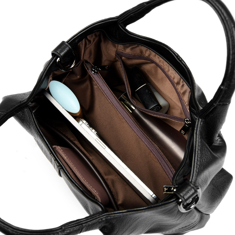 Women's bag 2024 new bags lightweight stitching soft leather large capacity fashion mom bag handbag women's small bag_voghion.com