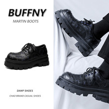 韩版厚底增高男款百搭帅气皮鞋男2023秋冬新款青年学生黑色小皮鞋