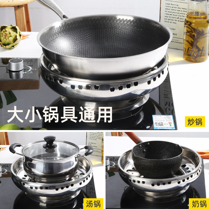 Nueva generación de acero inoxidable engrosada de doble capa a prueba de viento cubierta de ahorro de energía de recolección de fuego estufa de ahorro de energía accesorios de estufa de gas de cocina