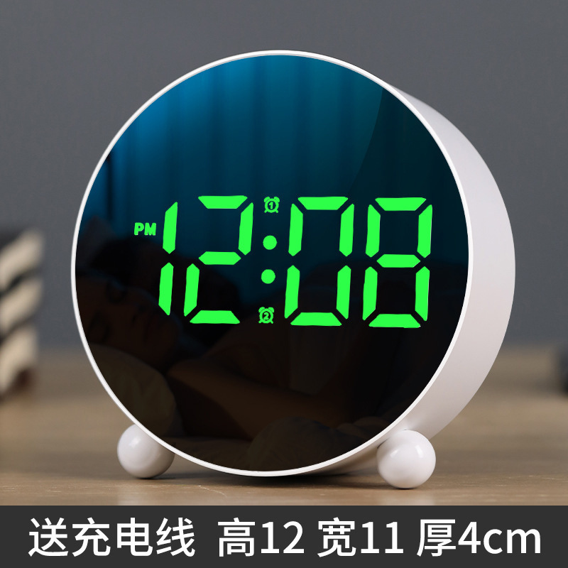 新しいクリエイティブ目覚まし時計シンプルな電子時計LED時計ホームベッド時計温度時計プラスチック時計8895|undefined