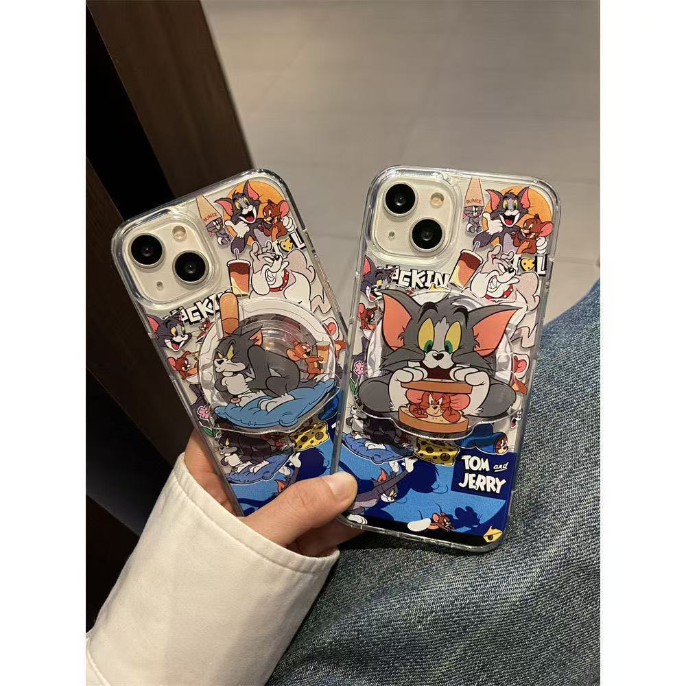 Cartoon Cat and Mouse Suitable for Iphone15 Case Apple 14 Magnetic Suction 13 Stand 12Pro Couple 11