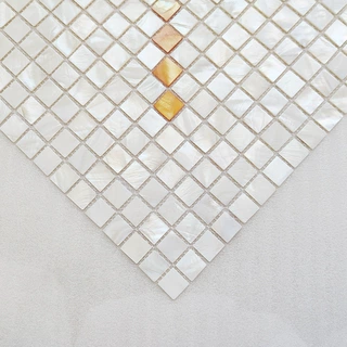 pearl金色阶梯天然贝壳马赛克瓷砖卫浴玄关客厅阳台厨房背景墙贴