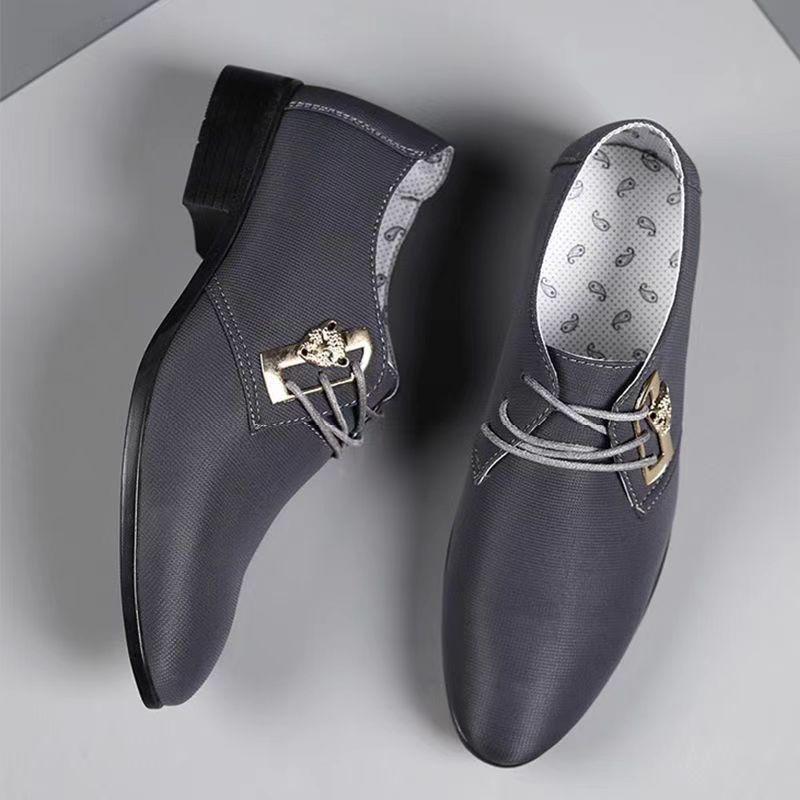 Ademende canvas veterschoenen voor heren, Britse stijl, comfortabel schoeisel, verkrijgbaar in grote maten._voghion.com