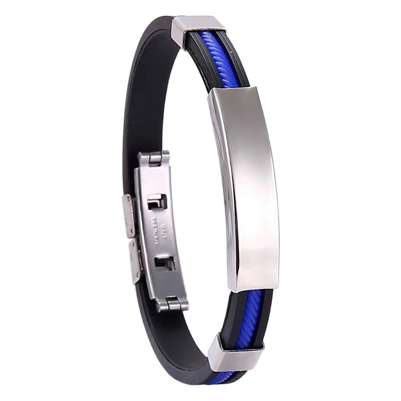 Yunjin Amazon transfronteriza Venta caliente DIY letras pulsera de los hombres de acero de titanio pulsera de silicona estrella pulsera de acero inoxidable