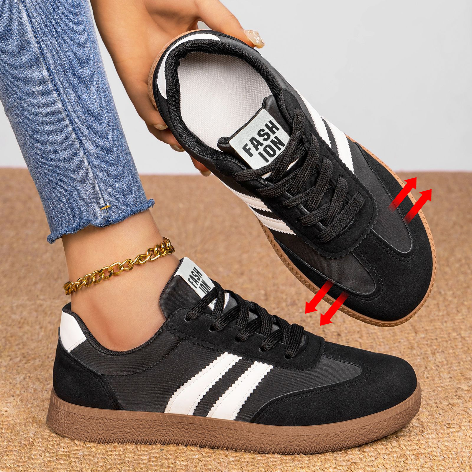 Zapatos de primavera de comercio exterior transfronterizo zapatos de mujer de suela suave ligera zapatos de entrenamiento alemán zapatos de mujer de altura ancha zapatos casuales de mujer
