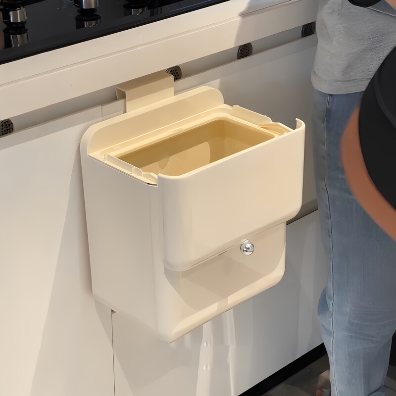 キッチン壁掛けゴミ箱 大型 大容量 ゴミ箱 蓋付き 吊り下げ式 家庭用生ごみ収納バケツ 吊り下げ式収納|undefined