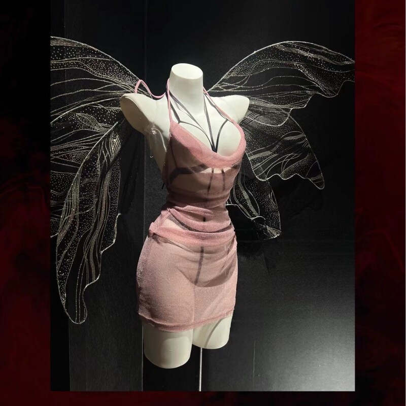 Original · Crimson Shadow Medusa Sexy Lingerie Transparent See-Through Bodycon Nightdress Uniform Set