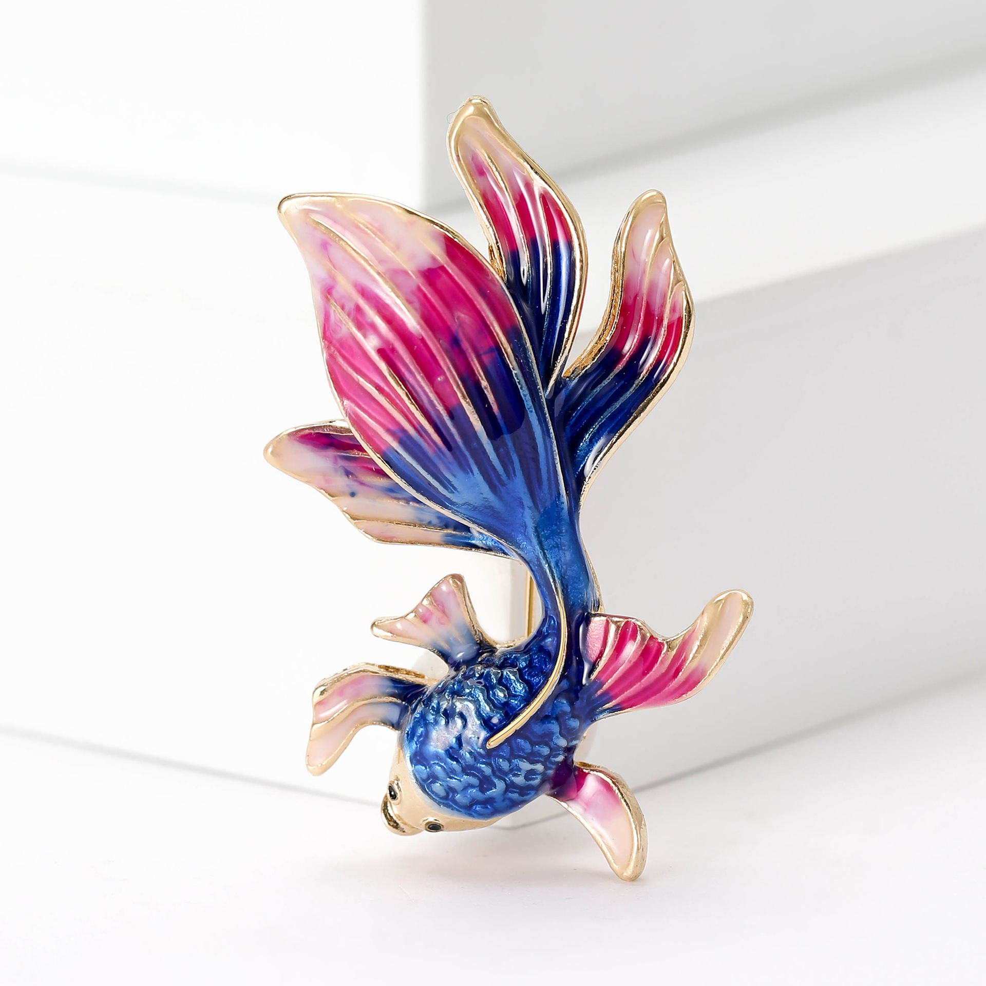 15g Weight Brooches Classification Banquet Occasion Alloy Material Goldfish Pattern All Seasons Season Women's Gender Enamel Design Chinoiserie Style Chinoiserie Pin Goldfish Alloy Enamel Women's Brooches 6