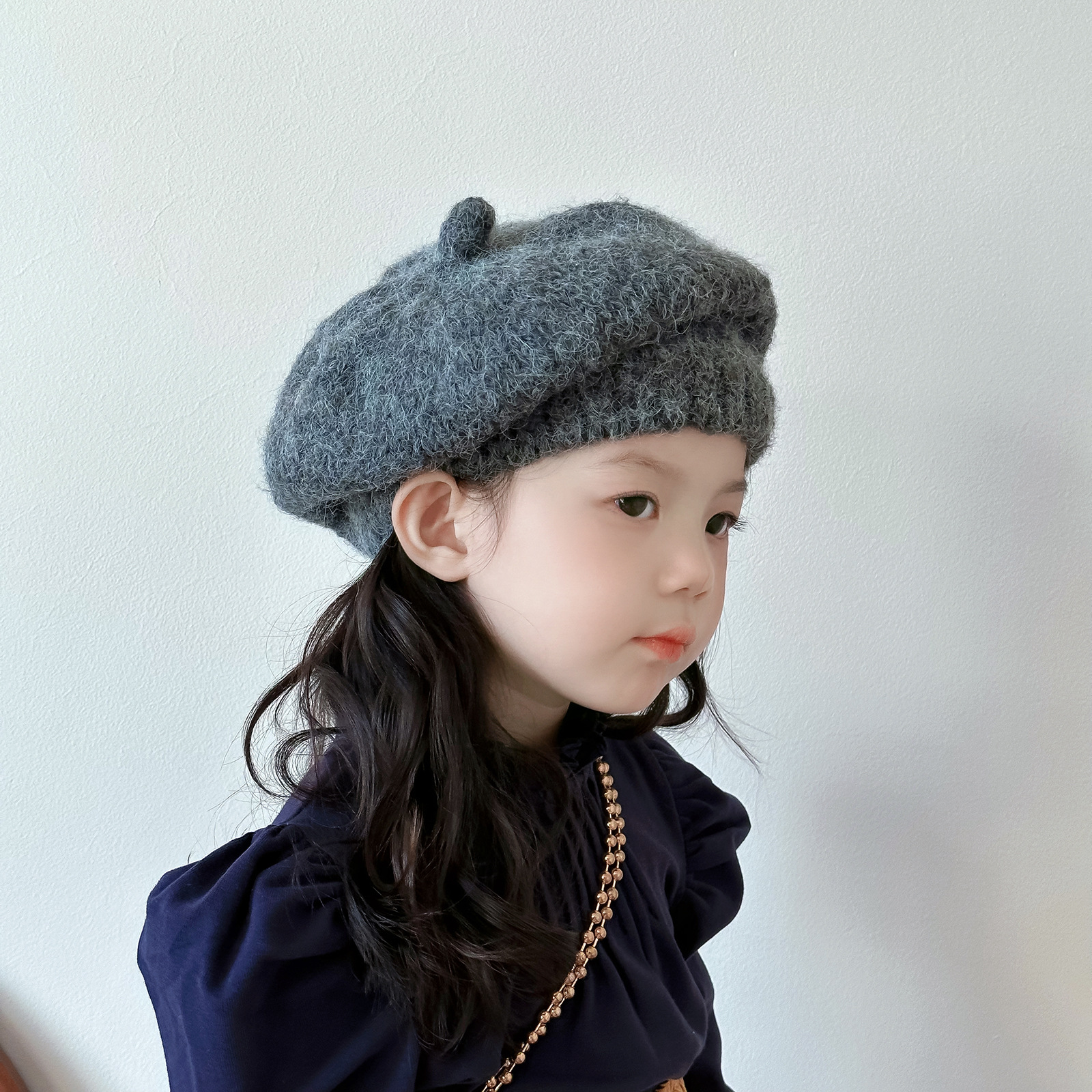 Unisex-Kindermützen Herbst/Winter Flut Unifarbene Künstlermützen Retro-Baskenmützen für Jungen und Mädchen_voghion.com