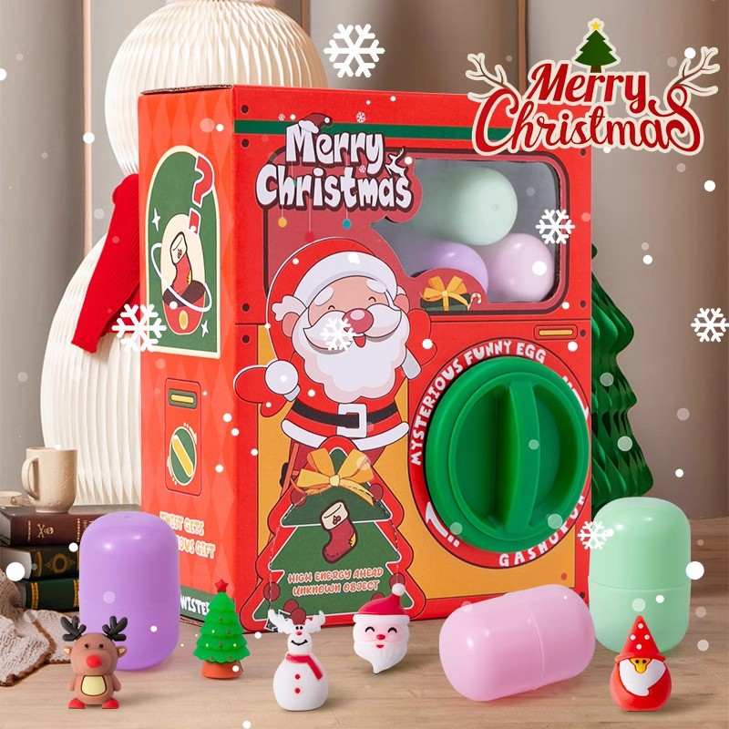 Transfronterizo nuevo huevo de Navidad para niños máquina de torsión DIY divertido huevo caja ciega divertido coger muñeca máquina de juego de juguete