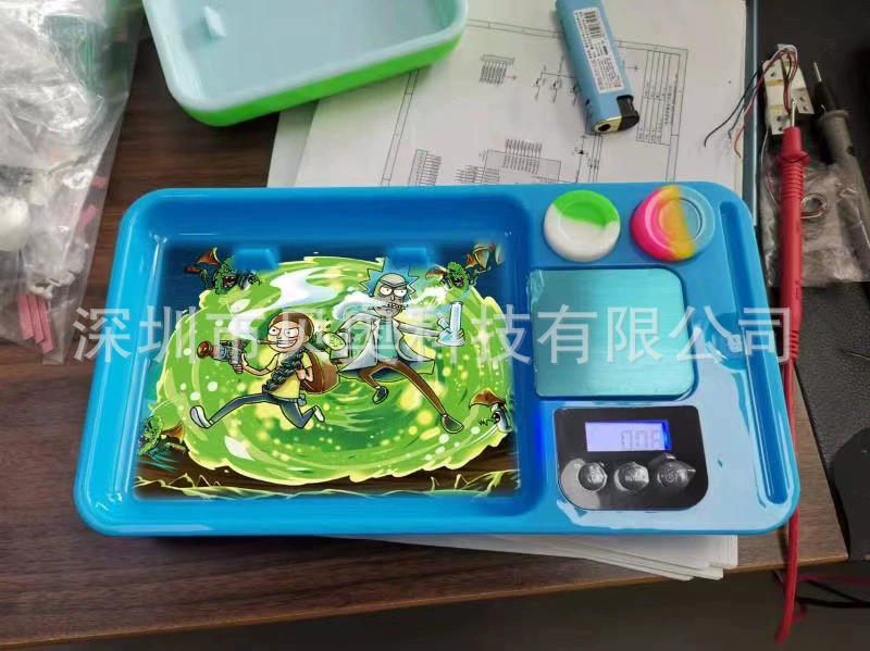 Новый продукт с электронными весами светящийся лоток для сигарет светодиодный лоток для сигарет USB многоцветный перезаряжаемый лоток набор для хранения курительных приборов