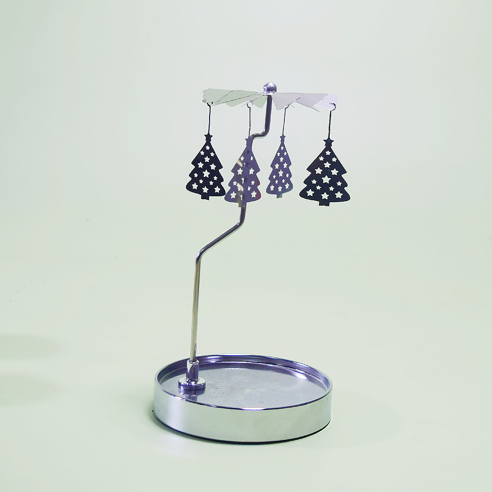 Fuente fabricante al por mayor Amazon INS bandeja redonda de acero inoxidable linterna giratoria giratoria candelabro de aromaterapia giratoria