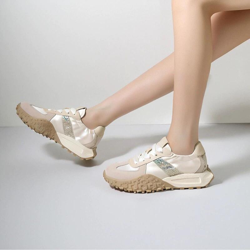 [Тот же стиль, что и у крупных брендов] Туфли из натуральной кожи с лентой в ​​стиле ретро на толстой подошве, повседневные спортивные моральные тренировочные туфли, женские туфли Форрест Гамп