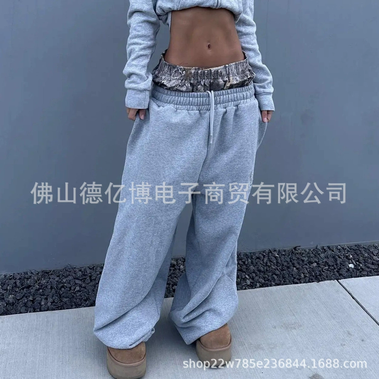 Трансграничный AliExpress новый уличный двойной талии сшитый свиток хип-хоп повседневные вышитые спортивные брюки брюки для мужчин и женщин