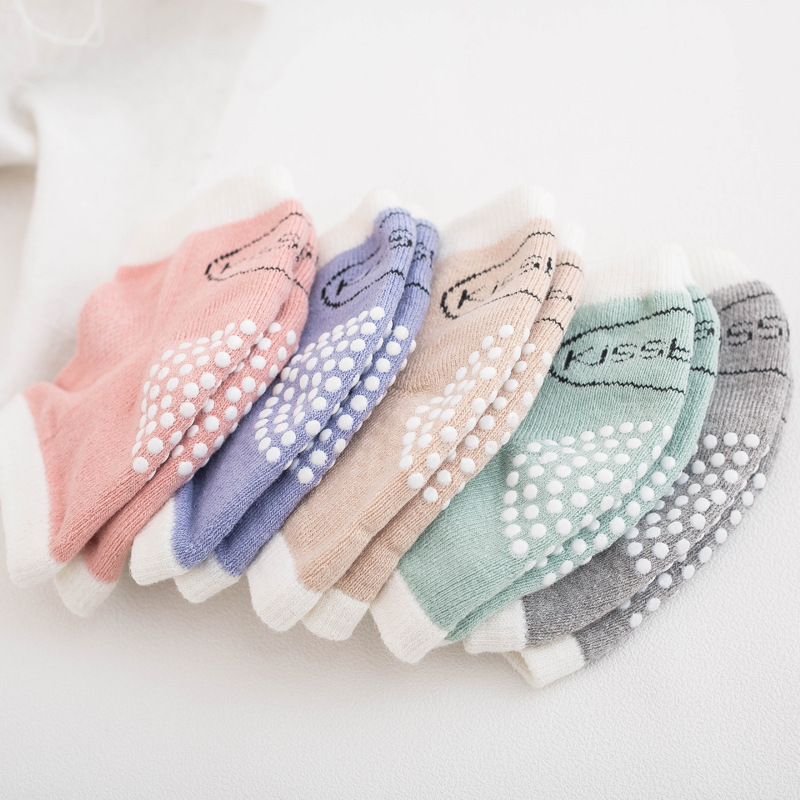 Bebé gateando calcetines de rodilla niños aprenden a caminar calcetines de codo resistentes a caídas malla de silicona Terry calcetines para niños