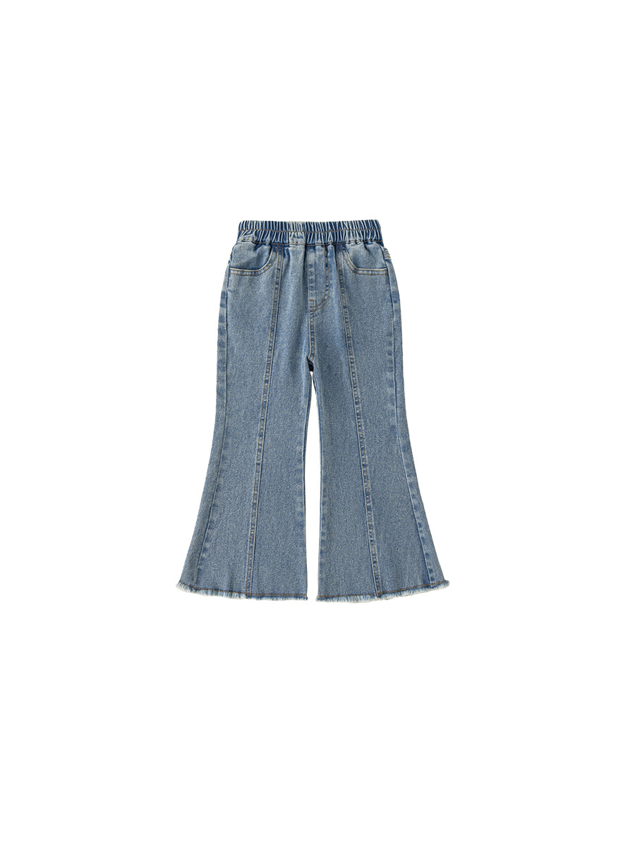Ropa para niños Youbao, pantalones para niñas, pantalones largos para niños medianos y grandes, pantalones acampanados versátiles, vaqueros informales para niñas, primavera y otoño, nuevo estilo image 6