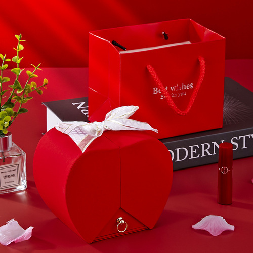 Apple Creative Rose Gift Box Necklace Ring Perfume for Friends Valentine's Day Christmas Birthday Gift Packaging
