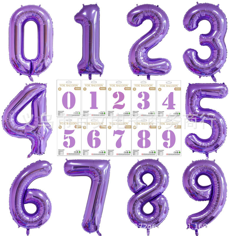 Suministros de fiesta transfronterizos accesorios de foto de cumpleaños globo embalaje de tarjeta de papel independiente globo de película de aluminio digital grande de 40 pulgadas image 26