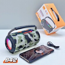 新品热销B42蓝牙音响户外无线重低音双喇叭音响礼品便携式TWS音箱