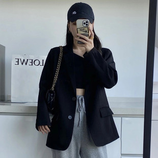 Internet Celebrity Small Suit 2023 New Jacket Women's Spring and Autumn Black Korean Style Fried Street Design Sense New Small Suit