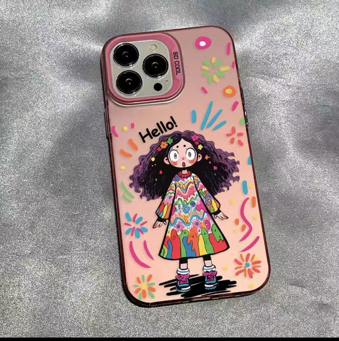 Nueva chica rizada para iPhone 16 funda para teléfono móvil Apple 15promax/14 anti-caída 13pro12 chica