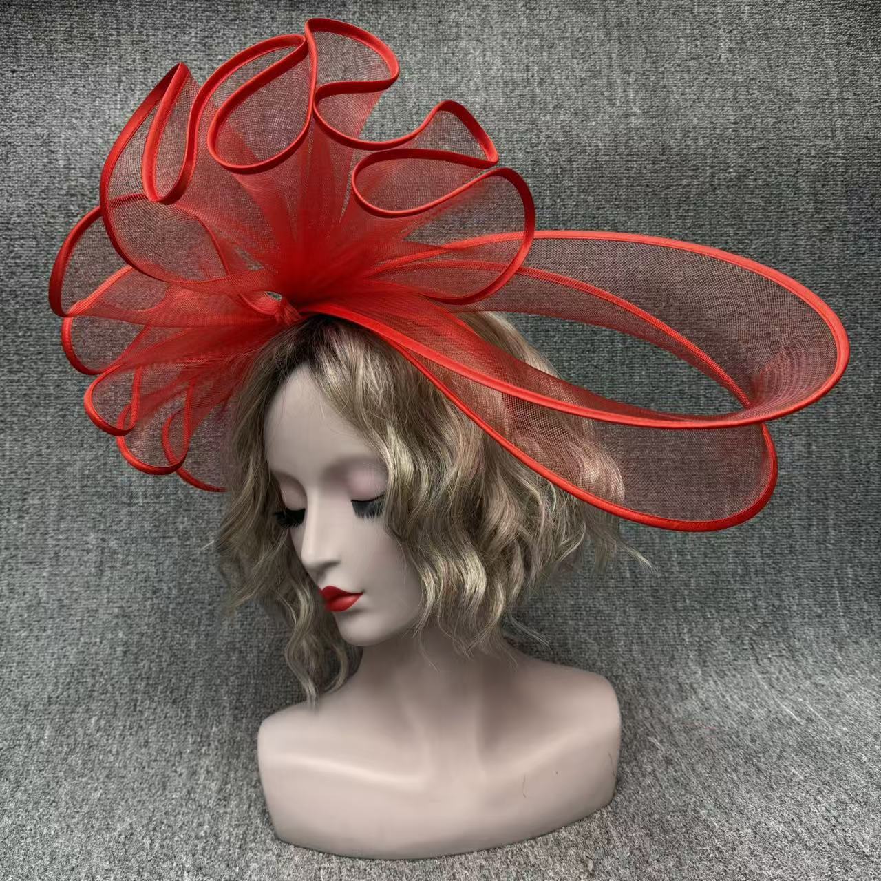 European and American Style Exaggerated Mesh Headwear, Influencer-Style Hair Accessory, Kardashian-Style Oversized Bow, Styling Tool to Cover Eyes