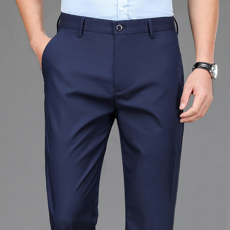 Una pieza de pantalones de hombre de alta elasticidad clase B comercio electrónico en el extranjero comercio electrónico de mediana edad y ancianos pantalones casuales de negocios pantalones papá image 6
