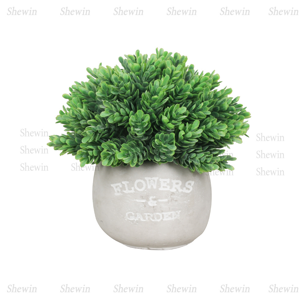 Planta Artificial de Pino y Ciprés en Maceta de Plástico Decorativa para Mesa