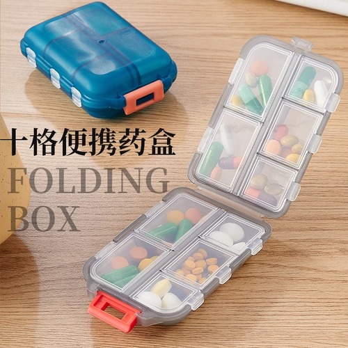 Portable medicine box for three meals a day, portable pill organizer, weekly medication reminder box, large-capacity pill dispenser